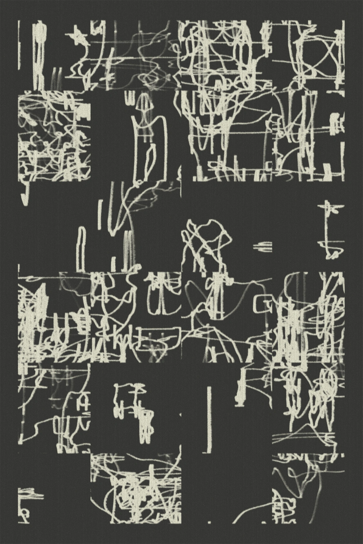 INK: pale linear marks on a dark ground